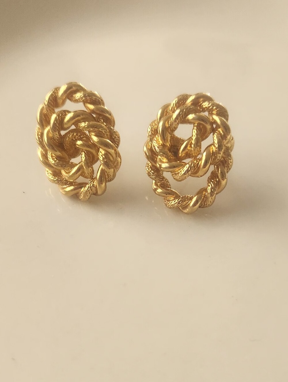 Monet Gold Twisted Rope Knot Stud Earrings - Women Jewelry